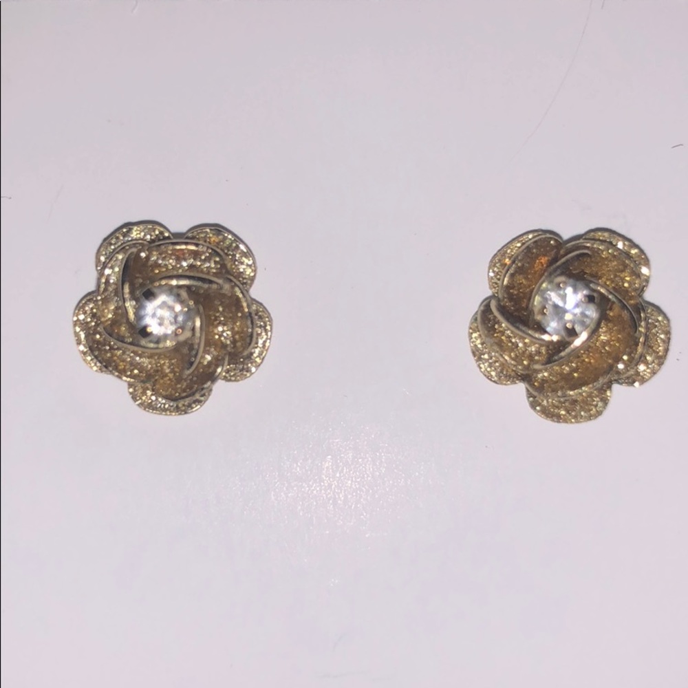 Betsey Johnson Gold Rose Studs